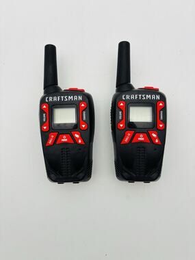 Craftsman 2-Way Radio Walkie Talkie Pair Black Red Tested Working VG Condition